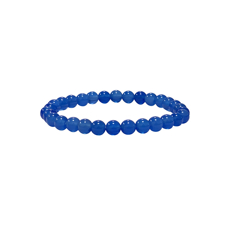 Agate bleue teintée - Bracelet - boule de 4 à 8 mm